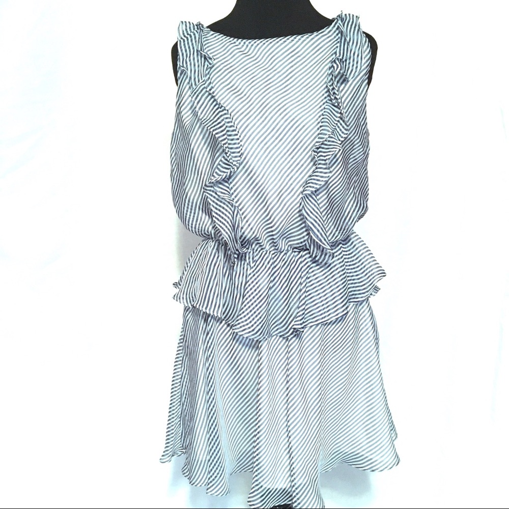 Blue and White Frilly Bebe Summer Dress